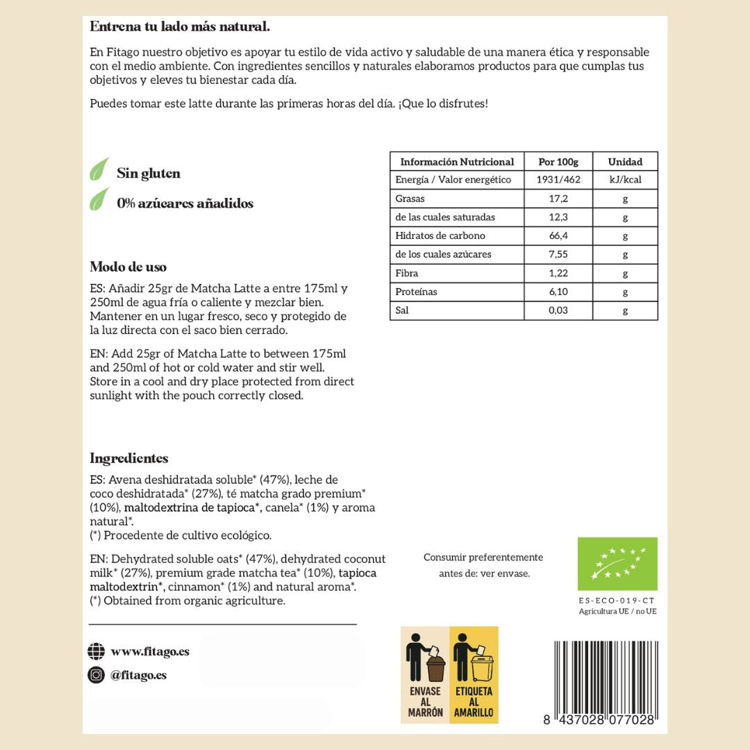 etiqueta matcha latte