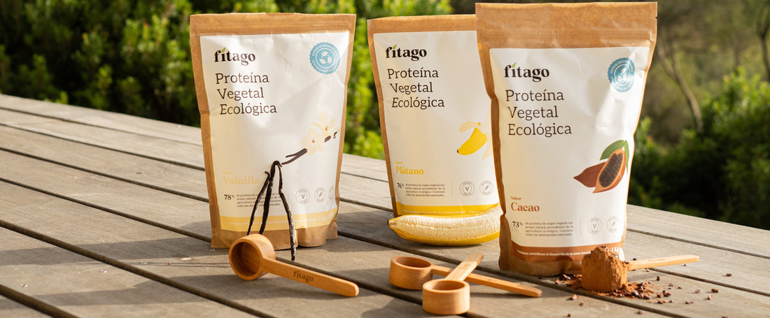 paquetes de proteina vegetal en polvo de distintos sabores