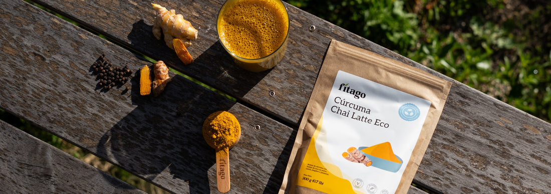 Ingredientes de curcuma latte de Fitago