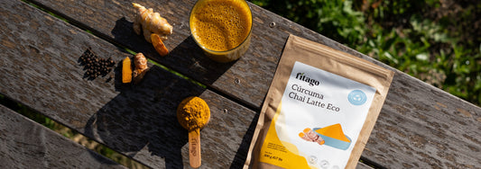 Ingredientes de curcuma latte de Fitago