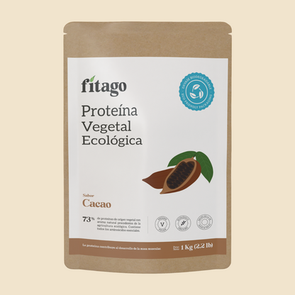 Proteína vegetal ecológica 73% - 1kg Sabor cacao