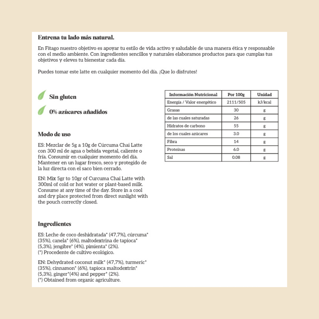 Cúrcuma Chai Latte 300 g
