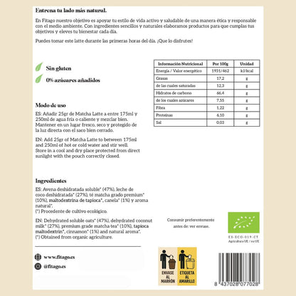 etiqueta matcha latte